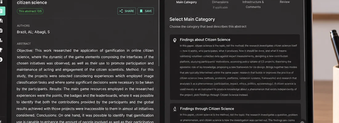 Taller en línea: clasifica la investigación sobre ciencia ciudadana en educación
